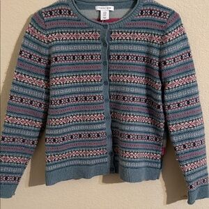 Stylish Striped Wool Cardigan in Blue and Pink Cottage Core Comfy Cozy Nordic